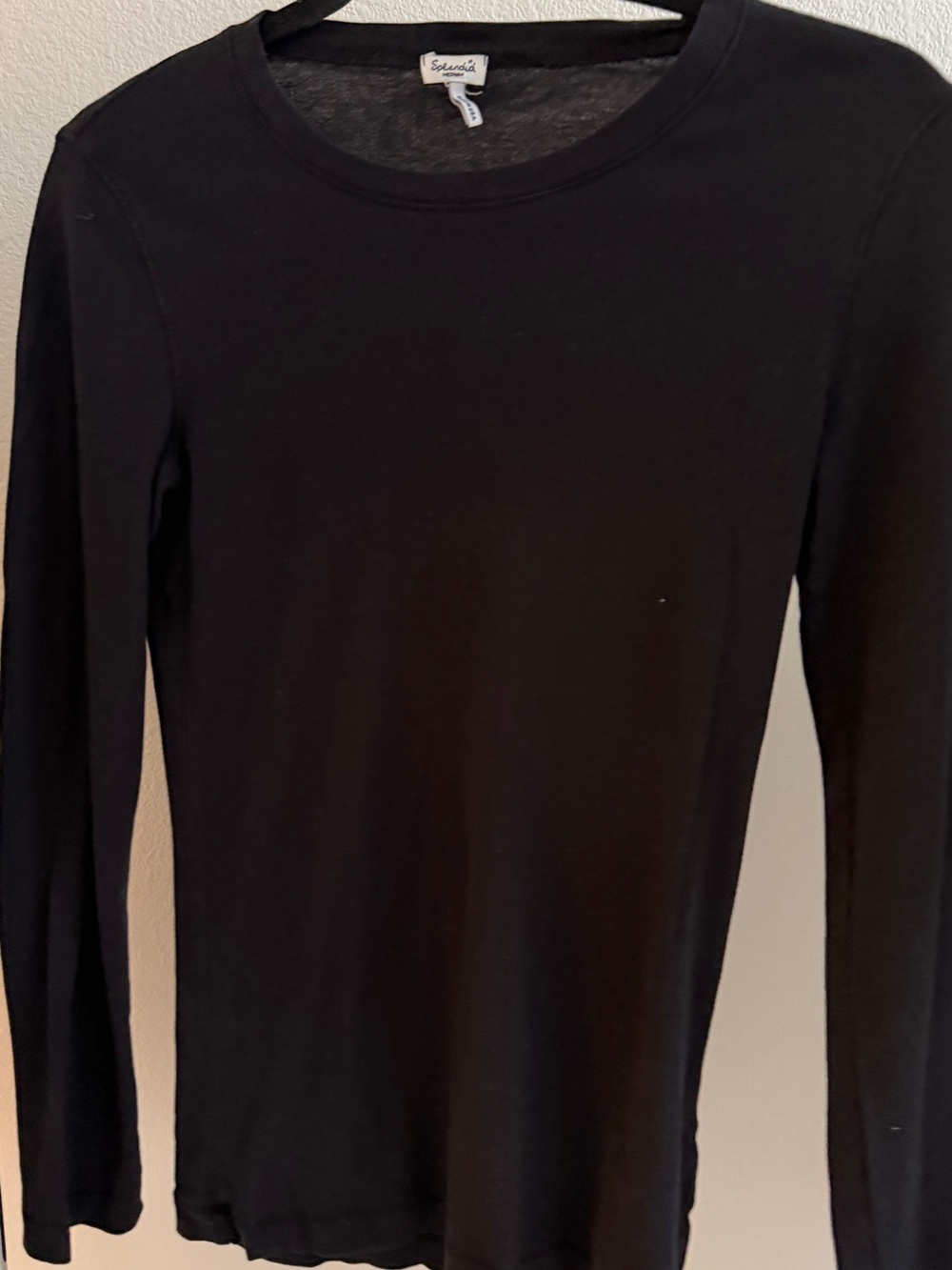 Splendid Black Crewneck Long Sleeve Top